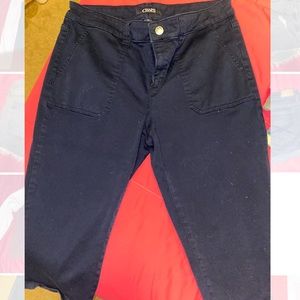 dark blue chaps capris